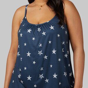 NEW 32 Degrees Navy Star Flowy Bra Cami XXL